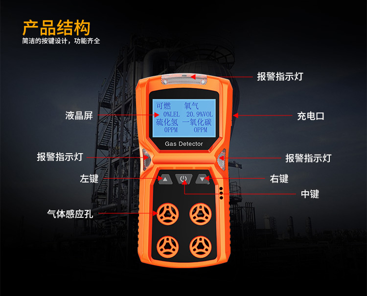 便攜式四合一氣體探測(cè)器 便攜式四合一氣體探測(cè)器